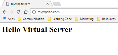 Virtual server in Xampp up and running