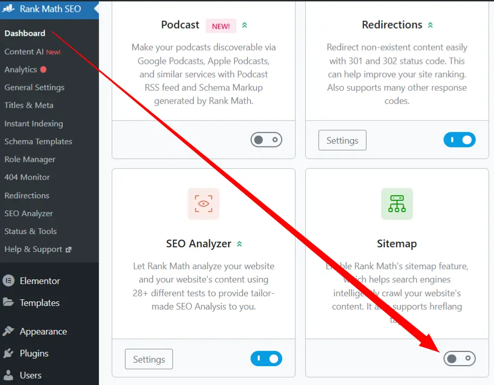 Disable Current Sitemap From WordPress Dashboard