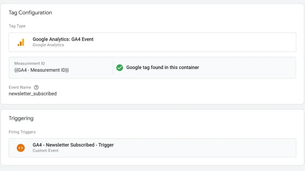 GTM - Tag Configuration for Elementor Built-in Form Submission Event